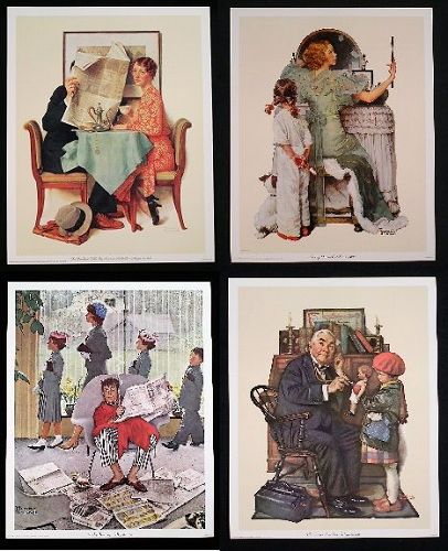 Norman Rockwell Lithograph Collection No.1 Set of 4 pcs