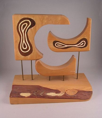 Unique Wood Sculpture, The Harmony, 1982 by E. Kawanabe