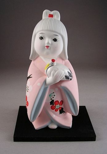 Lovely Japanese Hakata Doll, Girl w/Crane